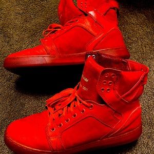 Men’s Supra Shoes all red size 10 Muska 001